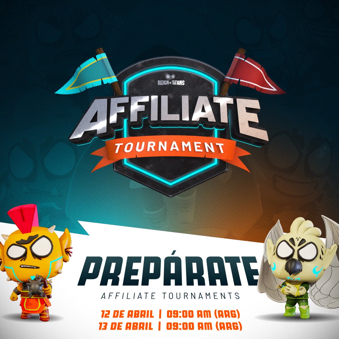 Reign Of Titans LATAM (@reignoftitansla) on Twitter photo ¡Vuelven los torneos! ⚔️
Este finde llegan dos nuevas ediciones del Affiliate Tournament para demostrar quién manda en la arena.
📅 12 y 13 de abril
🕘 09:00 AM (ARG)
Unite al torneo desde Discord 👇
🔗 discord.gg/reignoftitans ¡Vuelven los torneos! ⚔️
Este finde llegan dos nuevas ediciones del Affiliate Tournament para demostrar quién manda en la arena.
📅 12 y 13 de abril
🕘 09:00 AM (ARG)
Unite al torneo desde Discord 👇
🔗 discord.gg/reignoftitans