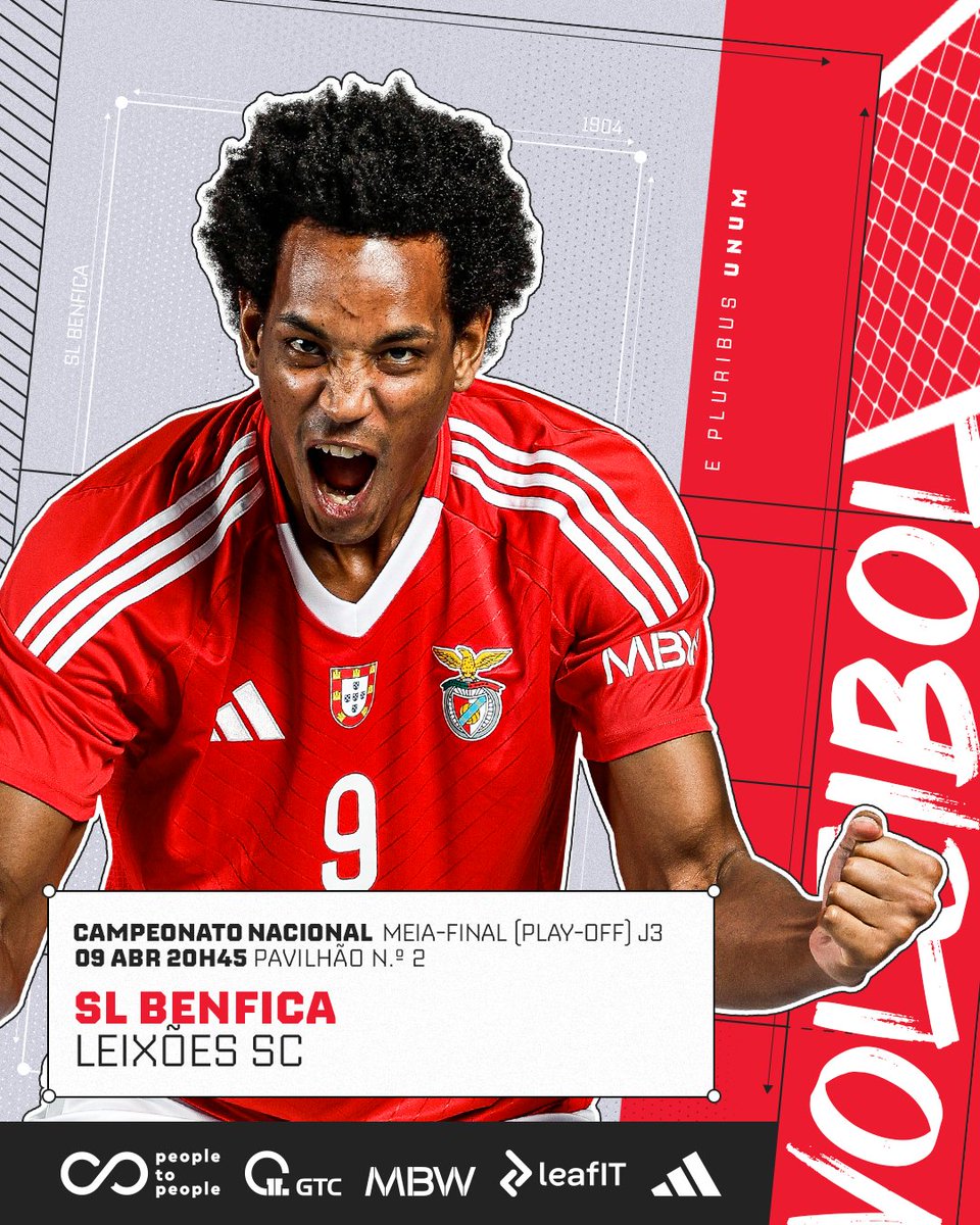 modalidadesslb's tweet photo. 🔜 𝗝𝗼𝗴𝗼 𝟯 das meias-finais do Campeonato Nacional para o #VóleiBenfica! 🏐
#PeopleToPeople #GTC #MBW #LeafIt @adidas https://t.co/eFeAhbDHWb