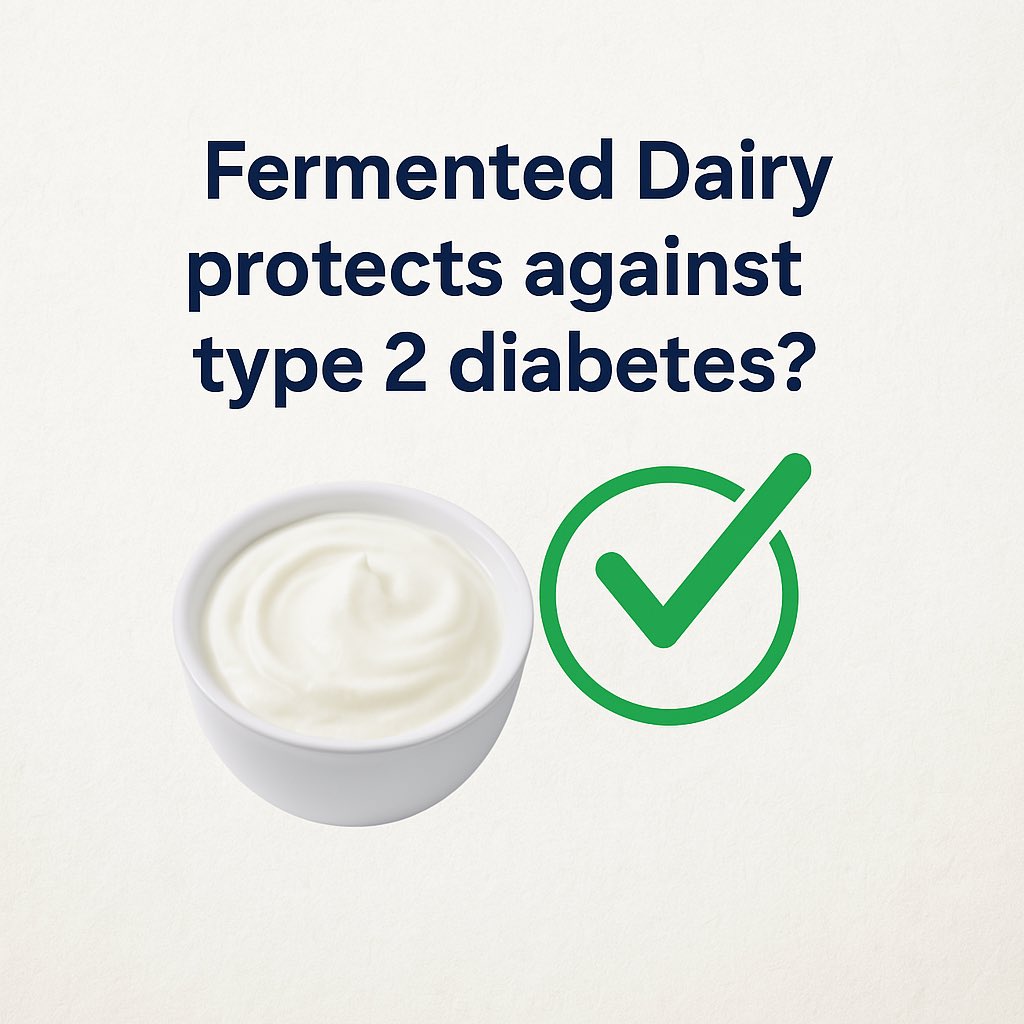 📢 Not all dairy is equal for #T2D risk: Swedish study shows surprising splits

🔹 ⤴️ Risk: nonfermented milk &gt;1L/day (HR 1.40), cheese &gt;100g/day (HR 1.23, men only)

🔸 ⤵️ Risk: fermented milk, cream &amp; butter—despite saturated fat

🔹 Plasma metabolomics: distinct profiles by