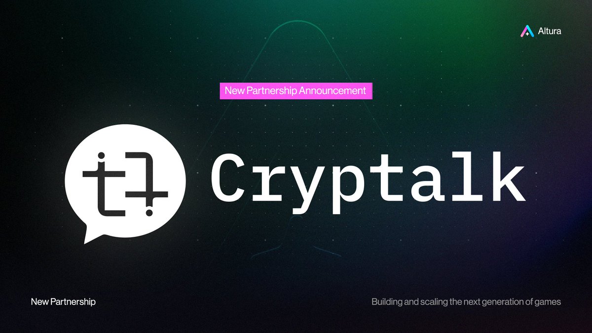 altura's tweet photo. Welcome @CrypTalkNetwork to the Altura ecosystem. 🤝

CrypTalk's secure wallet-to-wallet messaging is coming to Altura, bringing private, decentralized communication to more users across our ecosystem.

🔗 https://t.co/NsdUdN6o6c https://t.co/87YbaeuvhC