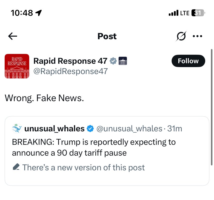 That the literal White House is pushing back by quote tweeting one of the worst offenders of the “excitable aggregated headlines with no link” shows just how bad the post-Elon news environment has gotten on here