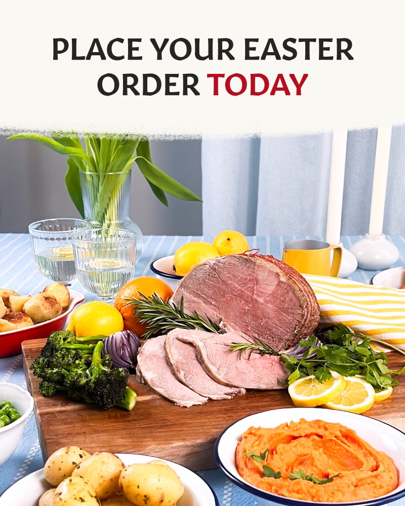 There’s still plenty of time to get your orders in for next week’s Easter deliveries.

Treat your family and friends to a memorable feast of restaurant quality, locally reared meats. Order today and secure your preferred delivery slot.

douglaswillis.co.uk

#onlinebutcher