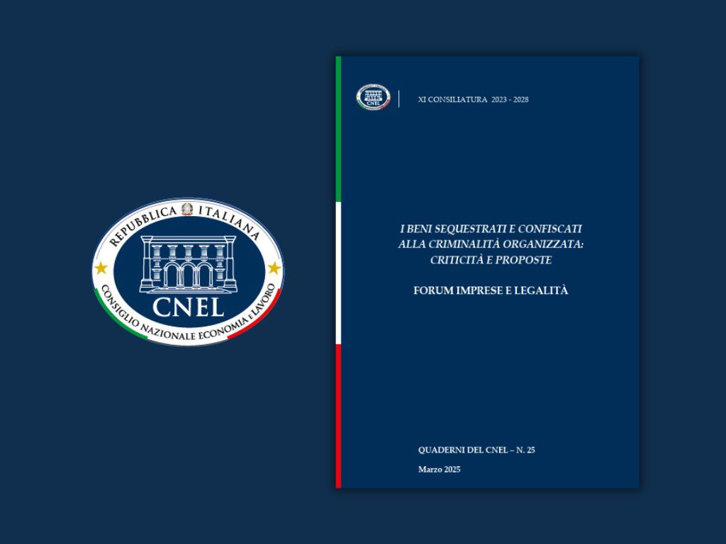 📘 Durante il convegno che si è tenuto oggi a Villa Lubin, è stato presentato il Quaderno CNEL “I beni sequestrati e confiscati alla criminalità organizzata: criticità e proposte”: cnel.it/Portals/0/CNEL…