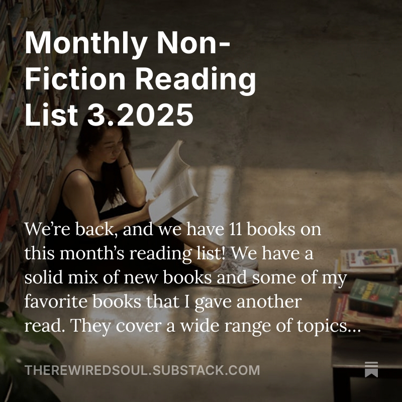 Chris Boutté (@realchrisboutte) on Twitter photo The new reading list is up, and we have 11 books from some amazing authors like <a href="/StevenHeine4/">Steven Heine</a> <a href="/ezraklein/">Ezra Klein</a> <a href="/DKThomp/">Derek Thompson</a> <a href="/briantylercohen/">Brian Tyler Cohen</a> <a href="/RadioFreeTom/">Tom Nichols</a> <a href="/emresoyer/">Emre Soyer</a> <a href="/ramit/">Ramit Sethi</a> and more!
Read: open.substack.com/pub/therewired… The new reading list is up, and we have 11 books from some amazing authors like <a href="/StevenHeine4/">Steven Heine</a> <a href="/ezraklein/">Ezra Klein</a> <a href="/DKThomp/">Derek Thompson</a> <a href="/briantylercohen/">Brian Tyler Cohen</a> <a href="/RadioFreeTom/">Tom Nichols</a> <a href="/emresoyer/">Emre Soyer</a> <a href="/ramit/">Ramit Sethi</a> and more!
Read: open.substack.com/pub/therewired…