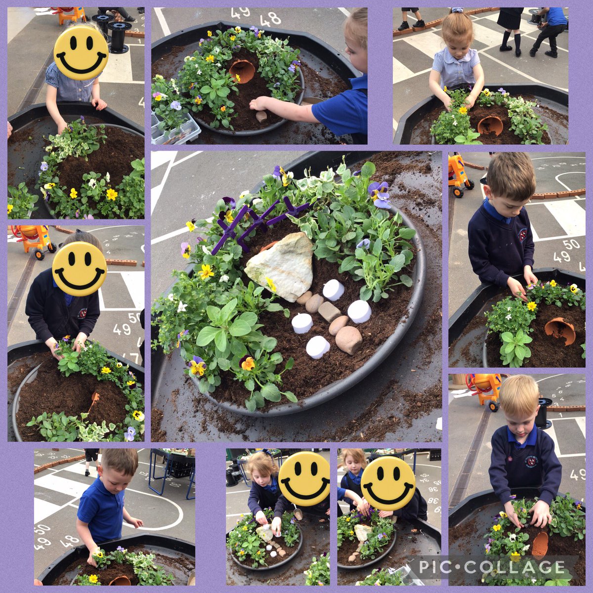 We’ve had a lovely afternoon creating our Easter garden 💜✝️💛
<a href="/MissMcBrideSTM/">Miss McBride</a> <a href="/StThomasMoreAlk/">Mrs Butterworth</a> 
#LoveLearnLive
#STMRE
#EYFS