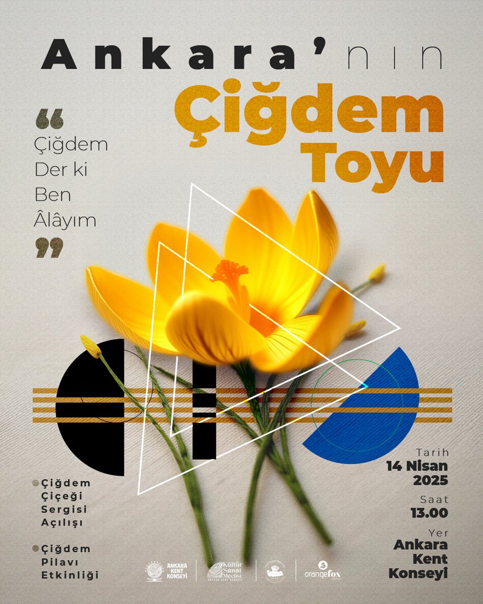 Ankara Kent Konseyi Kültür Sanat Meclisi, çiğdem çiçeğini tanıtmak ve kültürel hafızamızdaki anlamını yaşatmak amacıyla bir etkinlik düzenliyor. Etkinlik, Ankara'nın bağrından doğan bu endemik güzelliği kutlamayı hedefliyor.

Etkinlik Programı:

🌼 Çiğdem Çiçeği Sergisi Açılışı