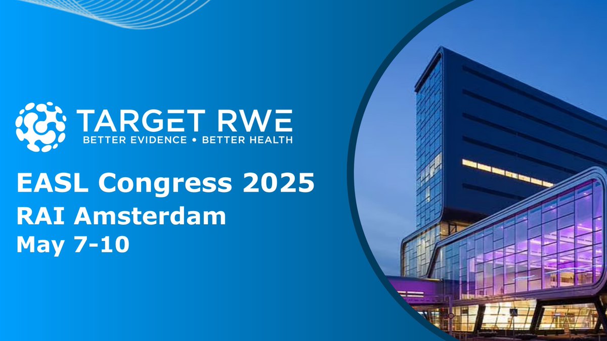 Amsterdam is calling! 🇳🇱✈️ Join Target RWE at #EASL2025 to explore #RealWorldEvidence in #LiverDisease. We're presenting key MASH &amp; HCC research!

Meet us there: bit.ly/3EnASQS 

#Hepatology #MASH #HCC #RWE #EASL2025