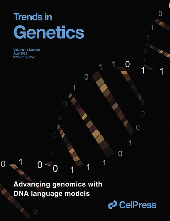 Yun S. Song (@yun_s_song) on Twitter photo Thrilled to see my digital art on the cover of <a href="/TrendsGenetics/">Trends in Genetics</a>! The two binary strings represent reverse-complementary DNA sequences (00=A, 01=C, 10=G, 11=T) and the connecting rectangles represent “embeddings” learned by DNA language models. Our article: doi.org/10.1016/j.tig.… Thrilled to see my digital art on the cover of <a href="/TrendsGenetics/">Trends in Genetics</a>! The two binary strings represent reverse-complementary DNA sequences (00=A, 01=C, 10=G, 11=T) and the connecting rectangles represent “embeddings” learned by DNA language models. Our article: doi.org/10.1016/j.tig.…