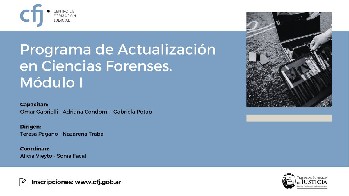 Programa de Actualización en Ciencias Forenses. Módulo I. Consulta más información en bit.ly/cienciasforens…