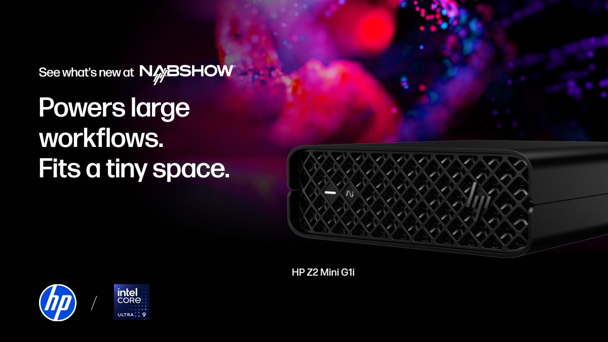 Big power. Small footprint.
The HP Z2 Mini G1i, powered by <a href="/intel/">Intel</a>'s Core Ultra Series 2 processors, is built for M&amp;E pros using Avid Media Composer, Adobe Premiere Pro, and DaVinci Resolve. See it in action at NAB.

hp.care/6019qtgV7 
#Intel #IntelCoreUltra #IntelvPro