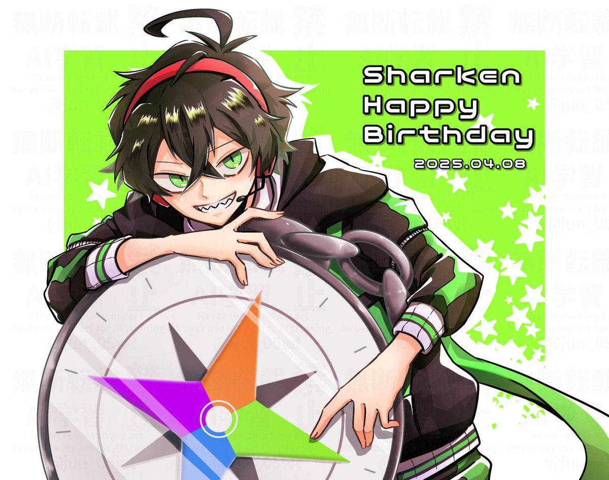 お誕生日おめでとうございます！🎉🎉
#シャークん誕生祭2025
#モノパスケッチ