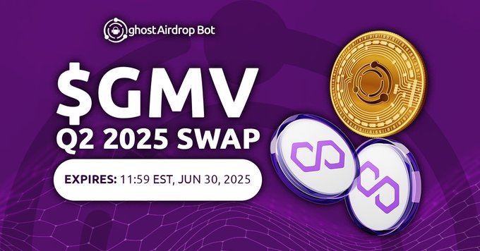 $GMV Q2 2025 SWAP IS NOW OPEN!🔀👻

Follow instructions below to swap existing #ghostAirdropBot GMV Points to on-chain $GMV tokens. Remember you need at least 50 GMV to qualify for the swap 🔥🚀

$GMV Q2 2025 SWAP RULES:
🔗 http://ghostchain.io/swap-q2-25

ENDS: 11:59 PM EST on Jun 31, 2025
