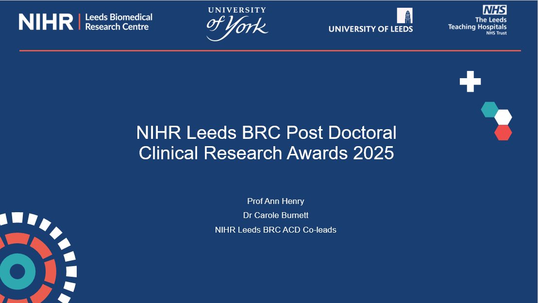 NIHR Leeds BRC (@leedsbrc) on Twitter photo 📢 In case you missed it we are offering another of our online Q&A session to find out about our Post-Doctoral Clinical Research Awards 2025!
Click the link for more info on how to join the session: shorturl.at/NxKql
<a href="/DrSteveARose/">Steve Rose</a> 📢 In case you missed it we are offering another of our online Q&A session to find out about our Post-Doctoral Clinical Research Awards 2025!
Click the link for more info on how to join the session: shorturl.at/NxKql
<a href="/DrSteveARose/">Steve Rose</a>