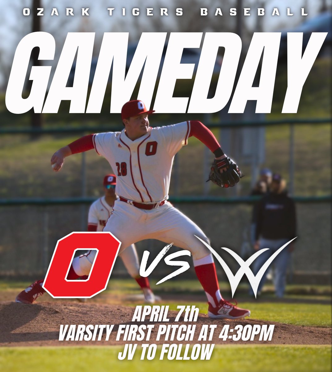 GAMEDAY!!
🆚 | Willard High School
🏟️ | Ozark Baseball Field
📍 | Ozark, MO
🗓️ | April 7th
⌚️ | 4:30pm