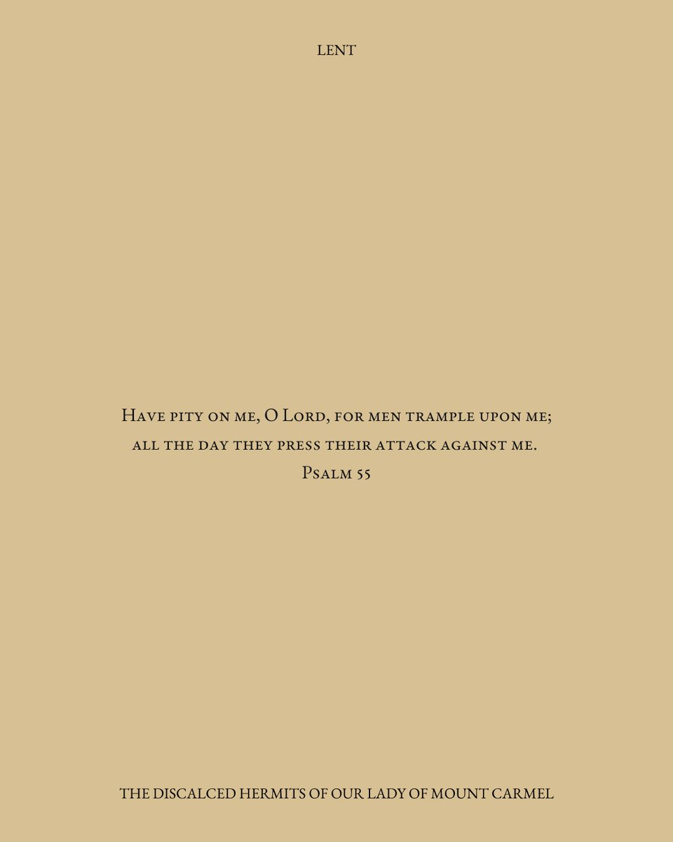hermitsolmc's tweet photo. Have pity on me, O Lord, for men trample upon me; all the day they press their attack against me. Psalm 55 

O Lord, we beseech You, make holy our fasting, and graciously lavish upon us forgiveness for all our sins. 

While the season of Lent is here, it is not too late to enroll those souls in need of prayer. The brothers will be offering 40 days of Masses, Prayer, and Sacrifices for all souls enrolled.

Enroll at the link in bio.

#SeekSolitude #OurLadyofMtCarmel #hermits #LentenEnrollment #Lent #Cuaresma