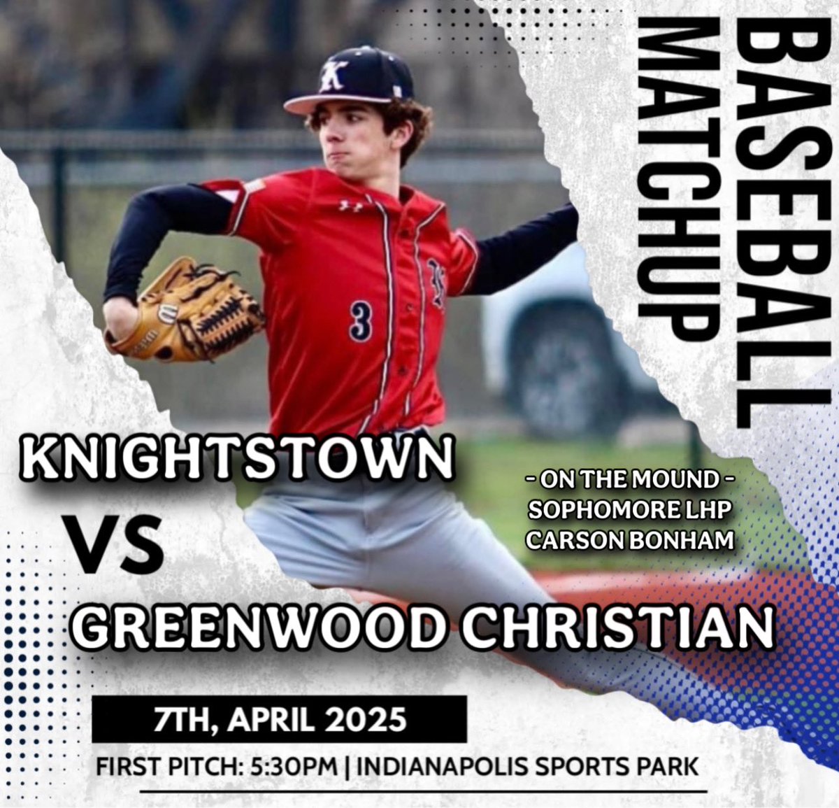 KtownPantherBB's tweet photo. GAMEDAY for our Panthers 🐾 #WeAreKtown

Sophomore LHP Carson Bonham will take the mound to start against Greenwood Christian. Game is at Indianapolis Sports Park Field #7 https://t.co/YV5vOZoeAw