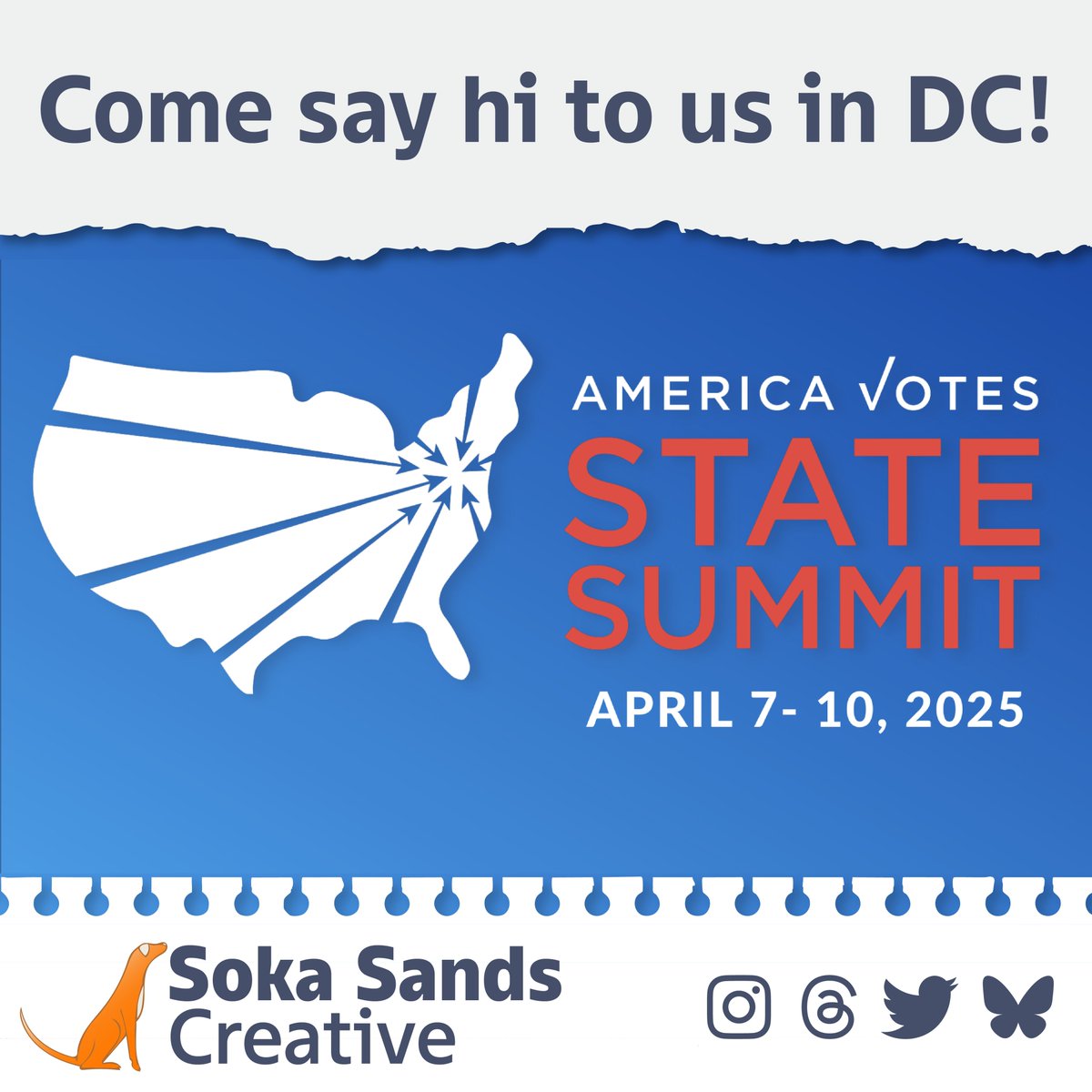 SokaSands's tweet image. If you're going to the @AmericaVotes State Summit, we'd love to chat! Shoot us a DM or email info@sokasandscreative.com and learn how we can amplify your campaign's branding and digital presence through Campaign Forge 🐕 #AVSummit25