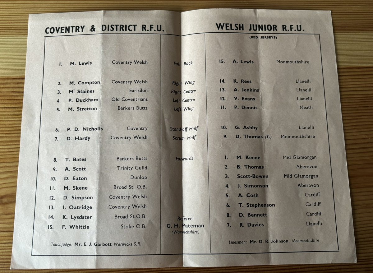 Rugby Memorabilia Society (@rugbymsociety) on Twitter photo Coventry & District RFU v Welsh Junior RFU 1968
<a href="/CoventryRugby/">Coventry Rugby</a> <a href="/WelshRugbyUnion/">Welsh Rugby Union 🏴</a> <a href="/RFU/">Rugby Football Union</a> Coventry & District RFU v Welsh Junior RFU 1968
<a href="/CoventryRugby/">Coventry Rugby</a> <a href="/WelshRugbyUnion/">Welsh Rugby Union 🏴</a> <a href="/RFU/">Rugby Football Union</a>