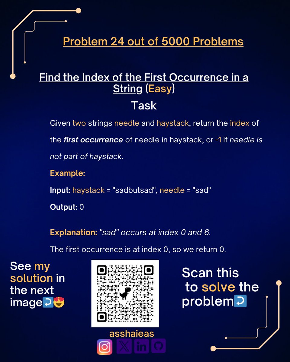 mlaiengineer's tweet image. 👇 Tap the QR code to try solving it yourself!
#JavaProgramming #LeetCodeSolutions #CodingJourney #TechLife #ProblemSolving #CodeNewbie #100DaysOfCode #DevLife #SoftwareEngineer #LearnToCode #CodingChallenge #JavaDeveloper #ProgrammingLife #DailyCoding #asshaieas