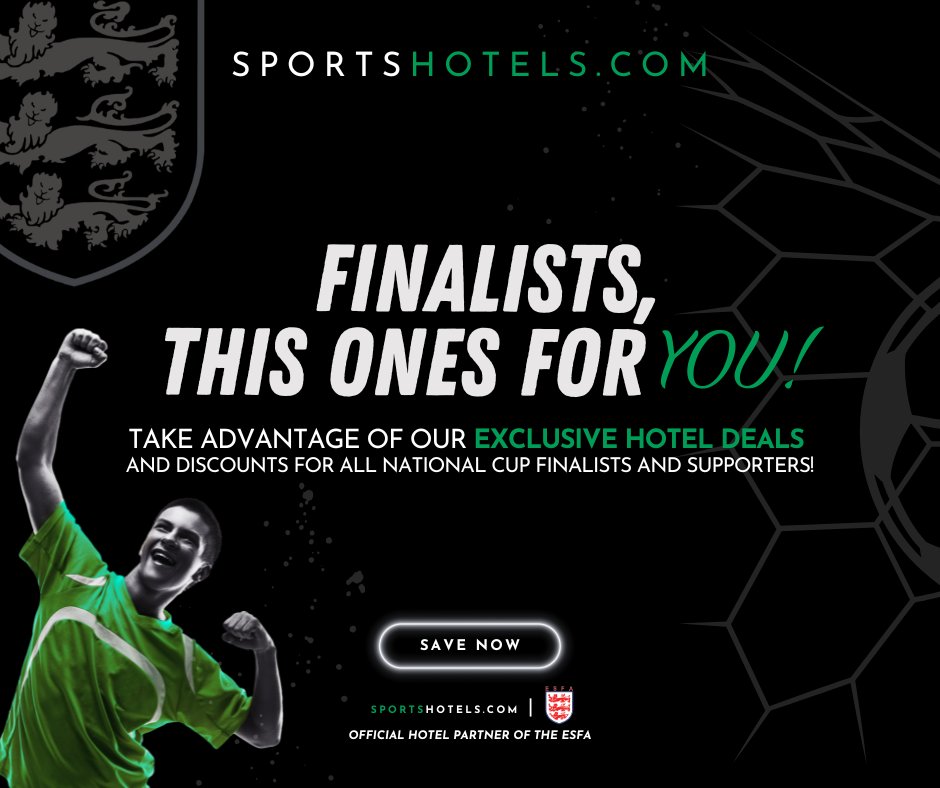 English Schools' Football Association (@schoolsfootball) on Twitter photo 💥Partner Post💥
🏆 ESFA National Finalists – We’ve Got Your Stay Covered!
Congratulations on reaching the ESFA National Cup Finals! As the Official Hotel Partner of the ESFA, <a href="/Sportshotels_/">Sportshotels.com</a> is here to make your stay at the finals easy, stress-free, and affordable!
✔ 💥Partner Post💥
🏆 ESFA National Finalists – We’ve Got Your Stay Covered!
Congratulations on reaching the ESFA National Cup Finals! As the Official Hotel Partner of the ESFA, <a href="/Sportshotels_/">Sportshotels.com</a> is here to make your stay at the finals easy, stress-free, and affordable!
✔