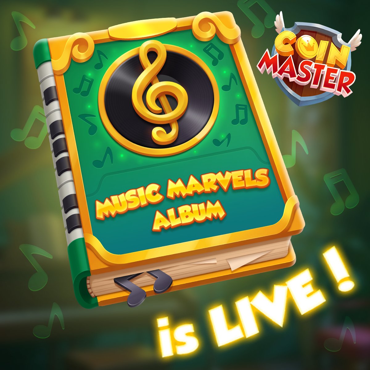 𝐓𝐮𝐫𝐧 𝐮𝐩 𝐭𝐡𝐞 𝐯𝐨𝐥𝐮𝐦𝐞! 📷 Music Marvels Season has dropped in!
A New Album full of Special Sets is waiting for you.
Hop in, Grab a reward and let the Season's tune fills the air --&gt;&gt; coin-master.co/fjJjjP