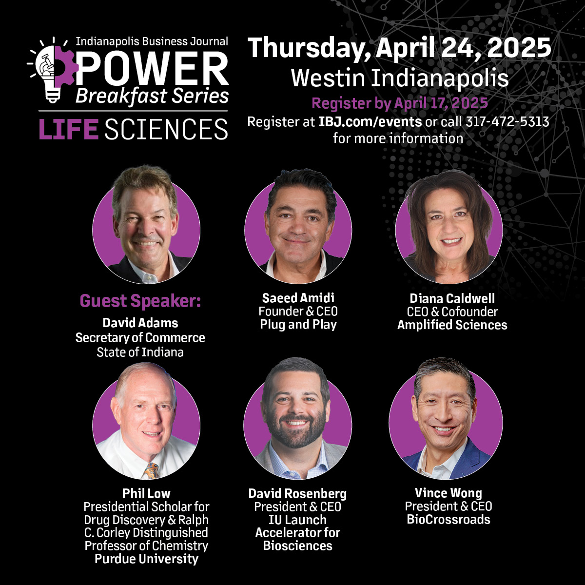 Get ready for bold insights and big ideas from some of the leading minds in life sciences at IBJ’s Life Sciences Power Breakfast—where Indiana’s biotech future takes the stage. 

RSVP by April 17 at ibj.com/events/2025/li…, and be part of the conversation on April 24!