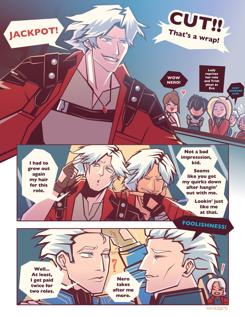 My thoughts immediately went to acting AU 😁

#DevilMayCry #DMC