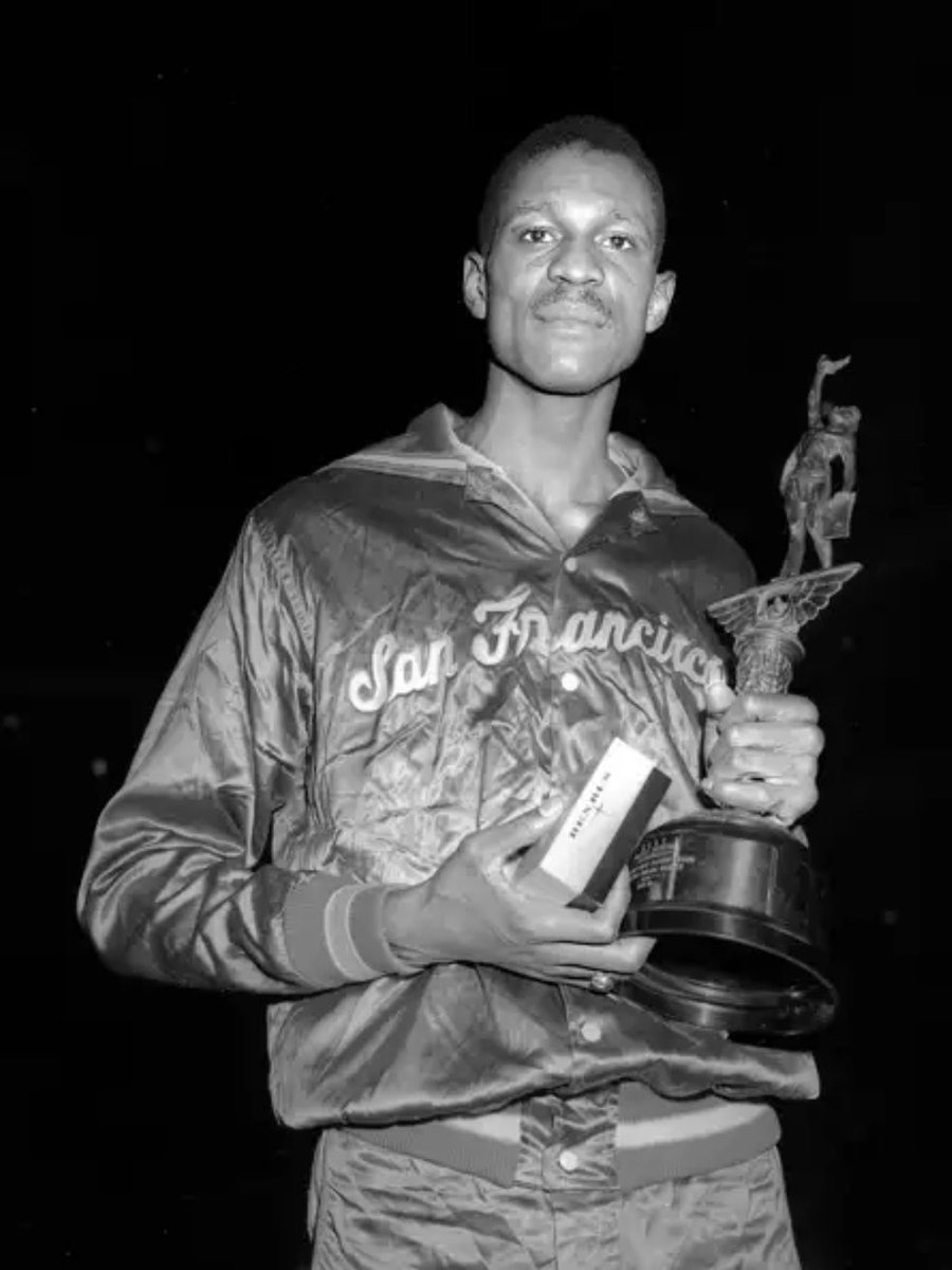 RealBillRussell's tweet image. 70 years ago Bill won the first of his back to back @NCAA @marchmadnessmbb titles with @usfdonsmbb #6
