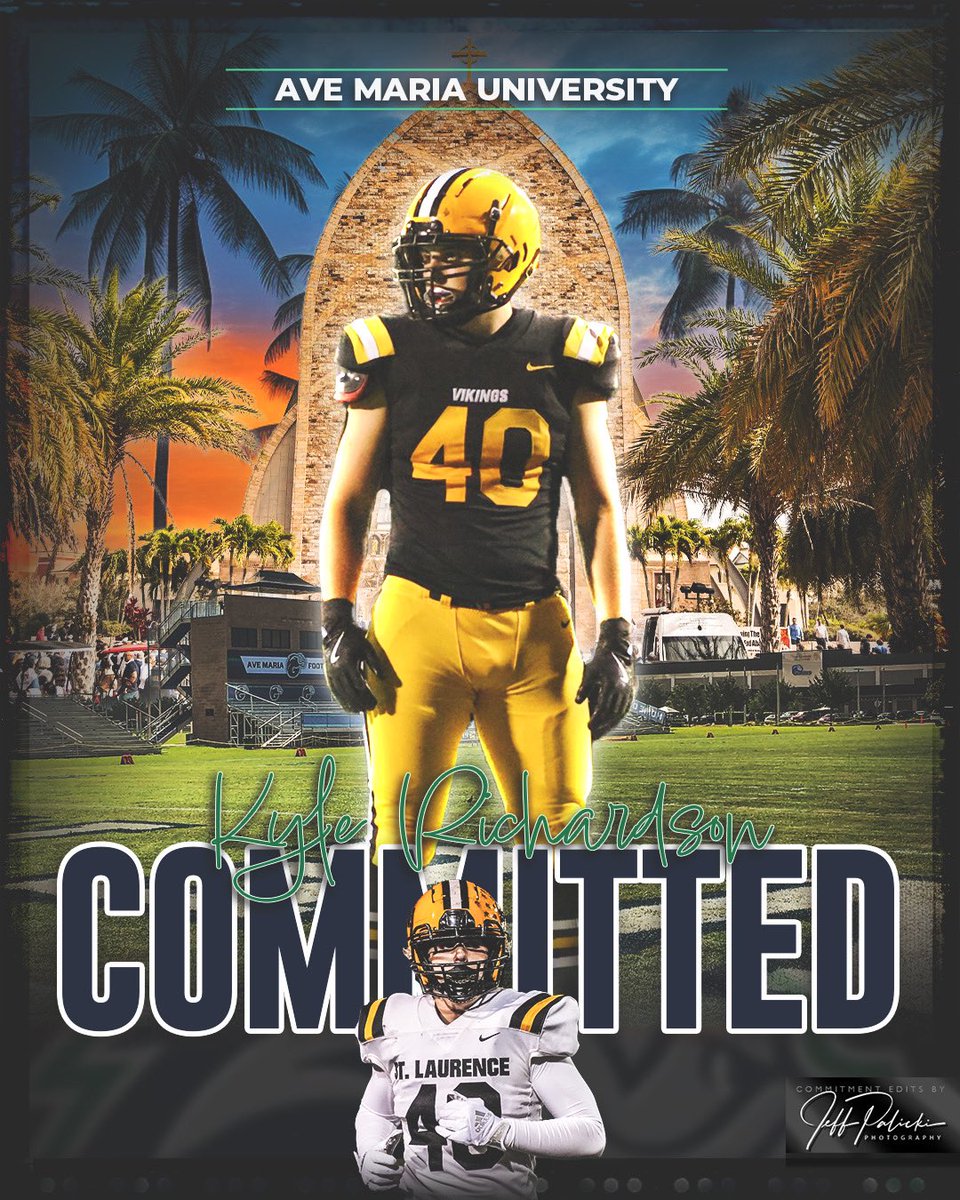 Kyle Richardson (@kylerichardsons) on Twitter photo I am BLESSED to announce my commitment to Ave Maria University. Thank you to the entire staff for this opportunity <a href="/CoachRamsey319/">Dylan Ramsey</a> <a href="/GyreneFootball/">Ave Maria Football</a> <a href="/STLVikingFB/">St. Laurence Football</a> <a href="/CoachNissen5/">Adam Nissen</a> <a href="/CoachSwansonFB/">Patrick Swanson</a> I am BLESSED to announce my commitment to Ave Maria University. Thank you to the entire staff for this opportunity <a href="/CoachRamsey319/">Dylan Ramsey</a> <a href="/GyreneFootball/">Ave Maria Football</a> <a href="/STLVikingFB/">St. Laurence Football</a> <a href="/CoachNissen5/">Adam Nissen</a> <a href="/CoachSwansonFB/">Patrick Swanson</a>