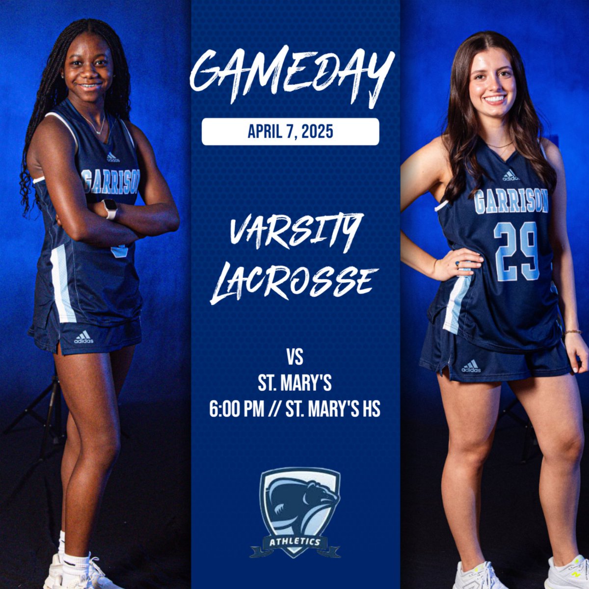 Varsity Lacrosse is starting off the week on the road.  Good luck to our team as they travel to Annapolis to take on St. Mary's for a 6:00pm game!  #GOGRIZZLIES