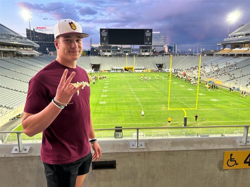 Gavin Moran #42 (@gavinmoran42) on Twitter photo Great weekend visiting <a href="/ArizonaState/">Arizona State</a>!! Finished the weekend watching <a href="/ASUFootball/">Sun Devil Football</a> and <a href="/prayeryb9/">Prayer Young-Blackgoat</a> compete at Spring practice. #ForksUp #ActivateTheValley
<a href="/Coach_Hoff_/">Coach Hoff</a> <a href="/admcallado/">Adam callado</a>
<a href="/AScholarsBrand/">Athletic Scholars Brand Inc.</a> <a href="/KAFFSports/">KAFF Sports</a>
<a href="/CoconinoFB/">Coconino Panther Football</a> <a href="/TheFCATeam/">FCA</a>
<a href="/JJKilgore_SDS/">JJ Kilgore</a> <a href="/PrepRedzoneAZ/">Prep Redzone Arizona</a>
<a href="/Flagcoco/">Flagcoco</a> Great weekend visiting <a href="/ArizonaState/">Arizona State</a>!! Finished the weekend watching <a href="/ASUFootball/">Sun Devil Football</a> and <a href="/prayeryb9/">Prayer Young-Blackgoat</a> compete at Spring practice. #ForksUp #ActivateTheValley
<a href="/Coach_Hoff_/">Coach Hoff</a> <a href="/admcallado/">Adam callado</a>
<a href="/AScholarsBrand/">Athletic Scholars Brand Inc.</a> <a href="/KAFFSports/">KAFF Sports</a>
<a href="/CoconinoFB/">Coconino Panther Football</a> <a href="/TheFCATeam/">FCA</a>
<a href="/JJKilgore_SDS/">JJ Kilgore</a> <a href="/PrepRedzoneAZ/">Prep Redzone Arizona</a>
<a href="/Flagcoco/">Flagcoco</a>