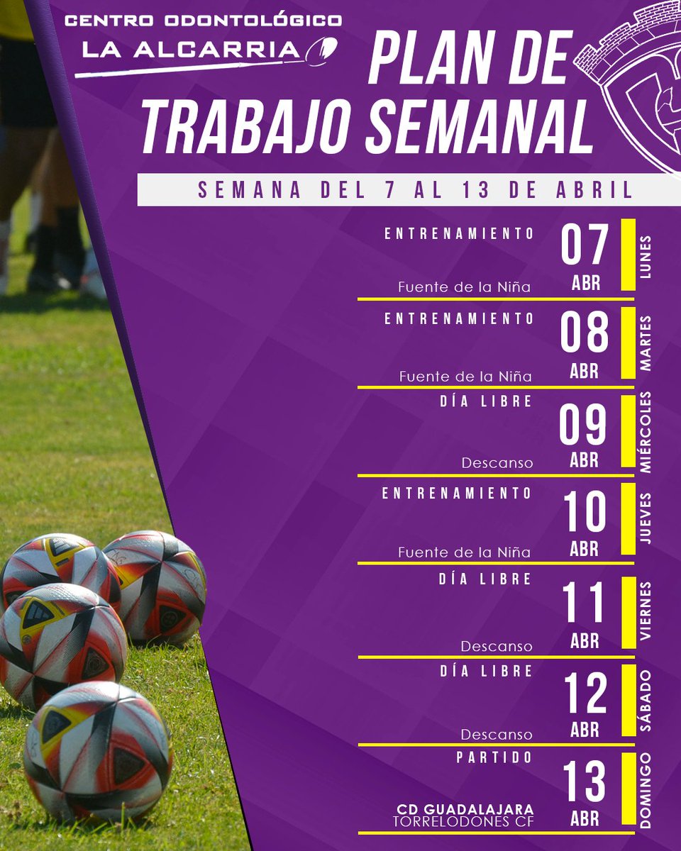¡VOLVEMOS A LA CARGA!💣

Regresa la liga, y regresa el #DéporGuadaFEM para afrontar la recta final de campeonato 🏆

Este es nuestro plan de trabajo para recibir este domingo al Torrelodones CF🔜