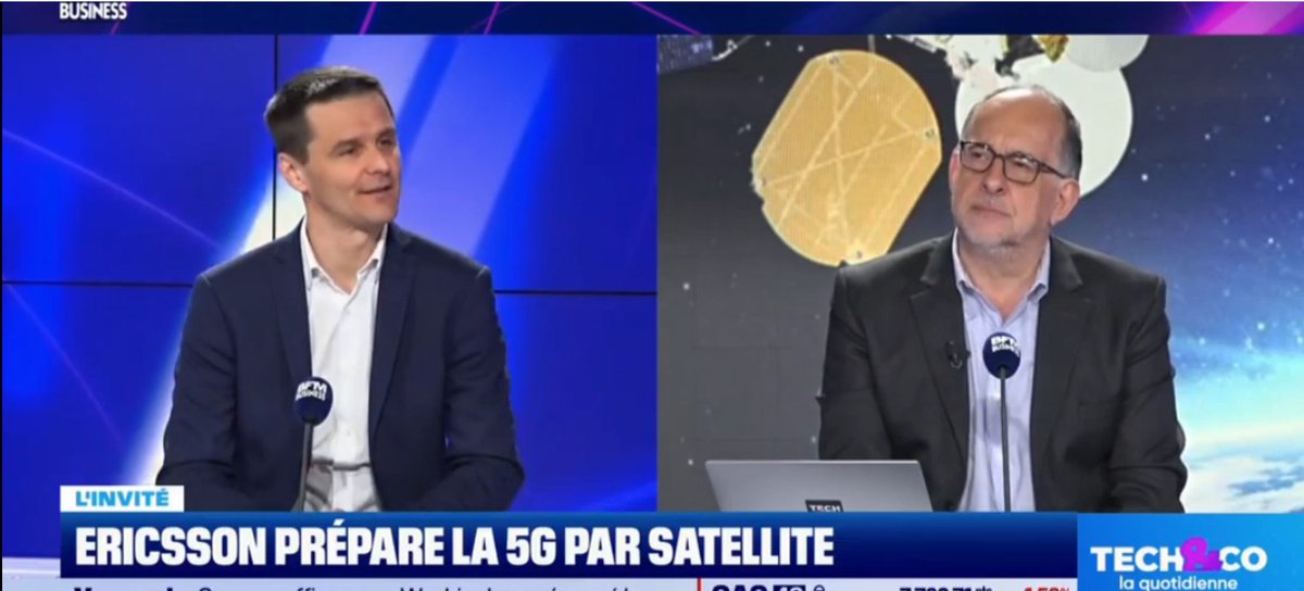 Ericsson France (@ericssonfrance) on Twitter photo Notre PDG Christian Leon était sur <a href="/bfmbusiness/">BFM Business</a> pour discuter de notre partenariat avec <a href="/Qualcomm/">Qualcomm</a> et <a href="/Thales_Alenia_S/">Thales Alenia Space</a> sur la #5G satellitaire 🚀📡.
Fier de transformer la connectivité mondiale ! Interview ici : m.eric.sn/Wqwq50VvOBc ( à partir de 1:01,45) Notre PDG Christian Leon était sur <a href="/bfmbusiness/">BFM Business</a> pour discuter de notre partenariat avec <a href="/Qualcomm/">Qualcomm</a> et <a href="/Thales_Alenia_S/">Thales Alenia Space</a> sur la #5G satellitaire 🚀📡.
Fier de transformer la connectivité mondiale ! Interview ici : m.eric.sn/Wqwq50VvOBc ( à partir de 1:01,45)