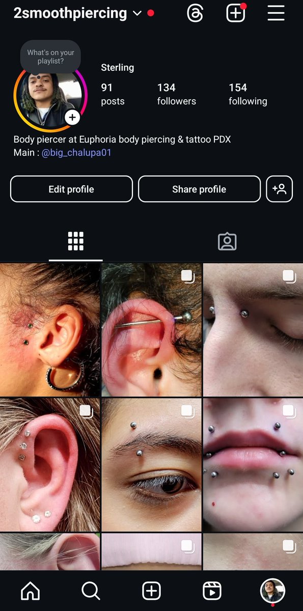 Yall should follow my piercing Instagram