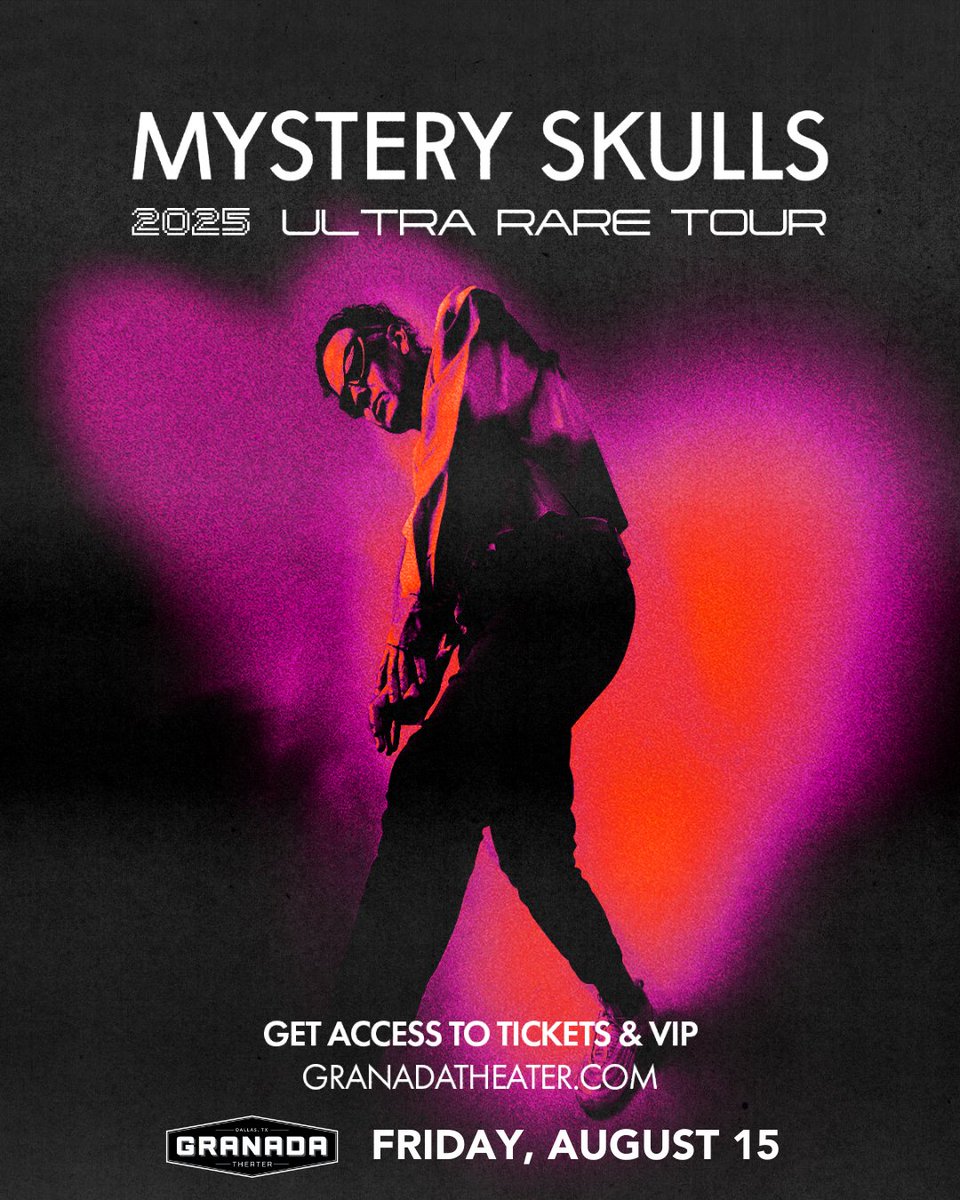 Granada Theater (@granadatheater) on Twitter photo 🔴 <a href="/MysterySkulls/">Mystery Skulls</a> 🟣 Ultra Rare Tour 🔴
The electronic, dance, neo-soul and vintage disco-influenced alias of singer, songwriter, producer Luis Dubuc is coming to Dallas!
📆FRIDAY, AUG. 15
🎟️VIP and tickets on sale this Friday! 🔴 <a href="/MysterySkulls/">Mystery Skulls</a> 🟣 Ultra Rare Tour 🔴
The electronic, dance, neo-soul and vintage disco-influenced alias of singer, songwriter, producer Luis Dubuc is coming to Dallas!
📆FRIDAY, AUG. 15
🎟️VIP and tickets on sale this Friday!