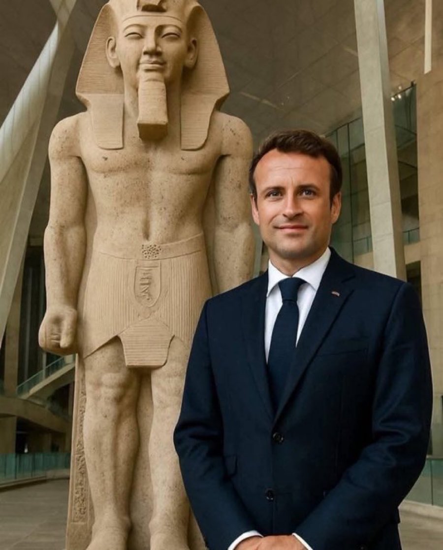 LEmmanuelMacron's tweet photo. أنا متأكد أن اسمي هو ايمانويل فرعون لكن مع تطور اللغات تحورت كلمة فرعون إلى ماكرون https://t.co/gEJucQjqEG