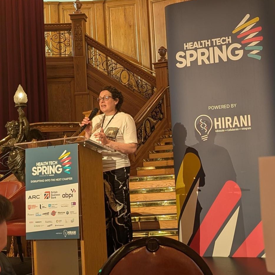 Our colleagues Marion Laverty (pictured), <a href="/cfurley_smith/">Cameron Furley-Smith</a> and <a href="/Joeedwardsefc/">Joe edwards</a> are at the <a href="/hiranihealth/">HIRANI</a> conference today. 

Great discussions on the skills we need to help life sciences thrive, and hopefully inspire young people to take up a career in our sector. 🔬💊🧬