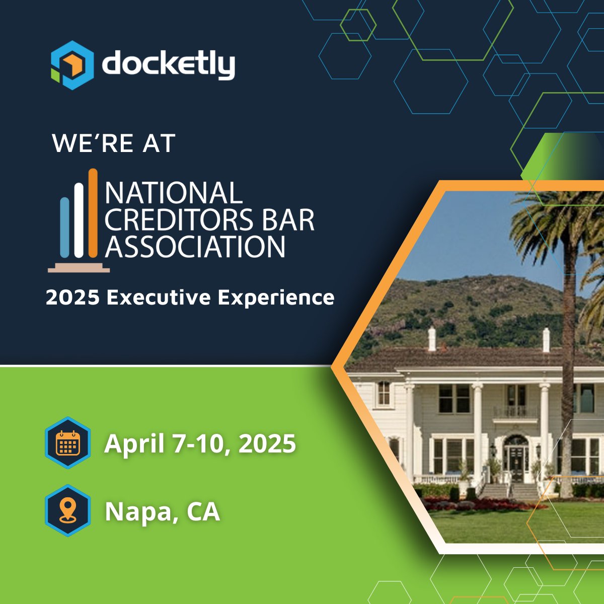 docketly's tweet image. We’re in Napa for NCBA 2025! Looking forward to connecting with industry peers and exploring what’s next for creditors’ rights law. It’s going to be a great few days—if you’re here, let’s connect.

@creditorsbar
#NCBA25 #NCBA #CreditorsRights #AppearanceCounsel