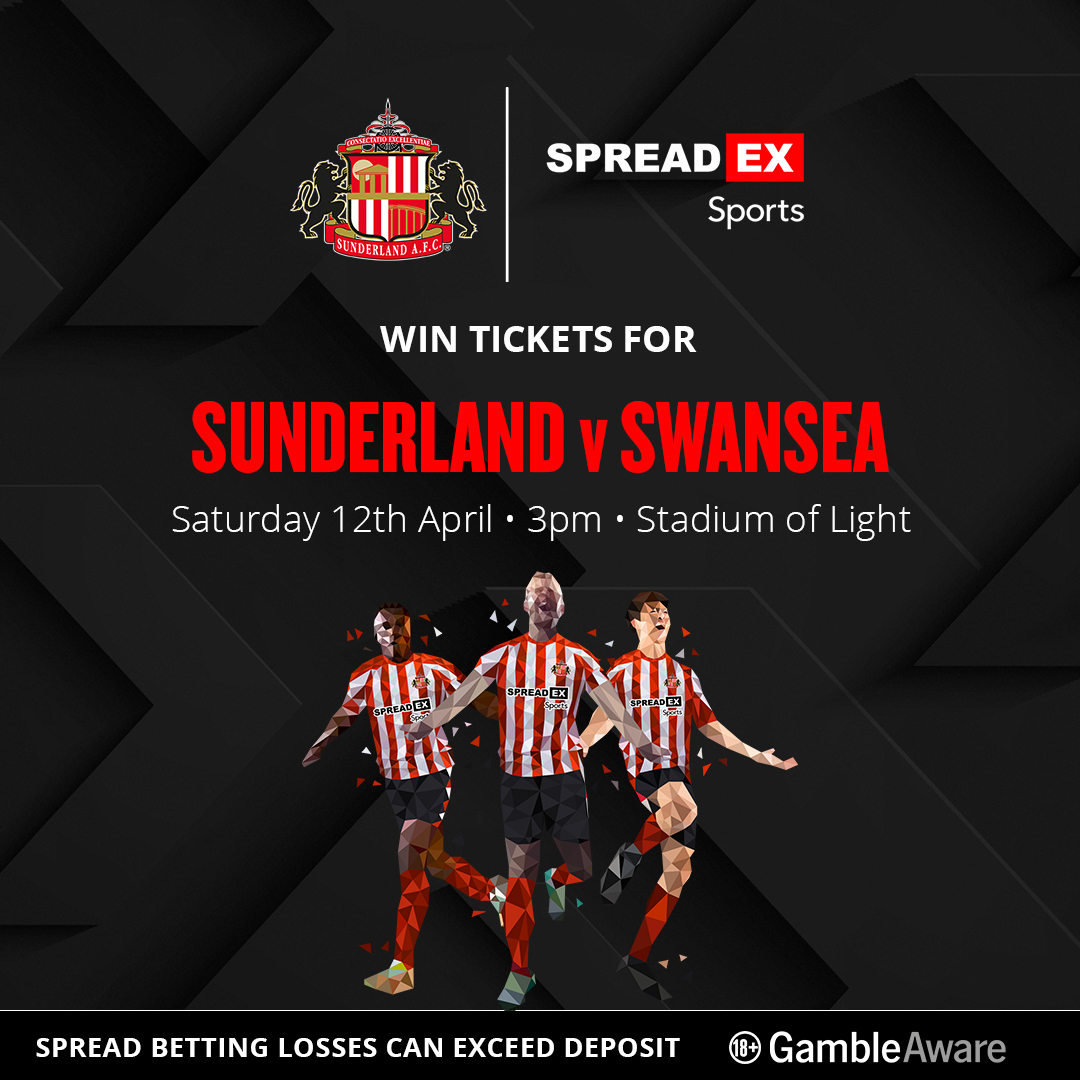 Spreadex Sports (@spreadexsport) on Twitter photo We are giving you the chance to win a pair of tickets to <a href="/SunderlandAFC/">Sunderland AFC</a> ๐ Swansea!๐๏ธ
For the chance to win๐ฅ:
1โฃ Follow us , Repost this post & Tag a mate!โป๏ธ
2โฃ Enter your details in the entry form belowโคต๏ธ
spreadex.com/sunderlandga
TS&C's apply๐ We are giving you the chance to win a pair of tickets to <a href="/SunderlandAFC/">Sunderland AFC</a> ๐ Swansea!๐๏ธ
For the chance to win๐ฅ:
1โฃ Follow us , Repost this post & Tag a mate!โป๏ธ
2โฃ Enter your details in the entry form belowโคต๏ธ
spreadex.com/sunderlandga
TS&C's apply๐