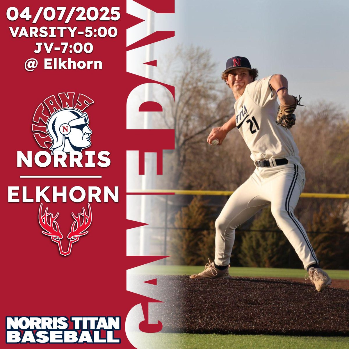 🚨Game Day🚨

🆚- Elkhorn
📍- Elkhorn
🏟️- Frerichs Field
⏰- 5:00, JV to follow
📊- Norris Varsity Titans GC

SELFLESS//RELENTLESS//GRIT

#Brotherhood