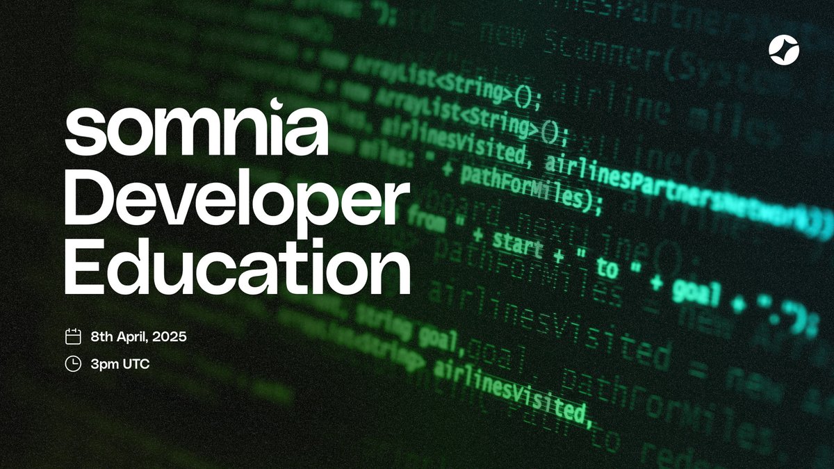 Somnia_Network's tweet image. Hey Somniacs, we’re back with another developer education session, and this one’s hands-on.

Join us live on Tuesday, April 8 at 3PM UTC for a codelab session with @Emma_Odia 

We’ll be streaming on both X and YouTube. Come hang out, learn something new, and build with us.

Set a…
