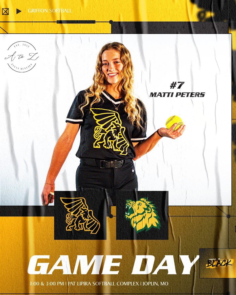 Game Day! 

Down in Joplin to kick off our road trip! 🚌
 
🆚 Missouri Southern 
⌚️ 1 PM | 3 PM 
📍 Joplin, MO 
🏟️ Pat Lipira Softball Complex
📺 bit.ly/3wIcv8o 
📊 mssulions.com/sidearmstats/s…

#PaintItBlack🏴 | #GriffUp🦅🦁