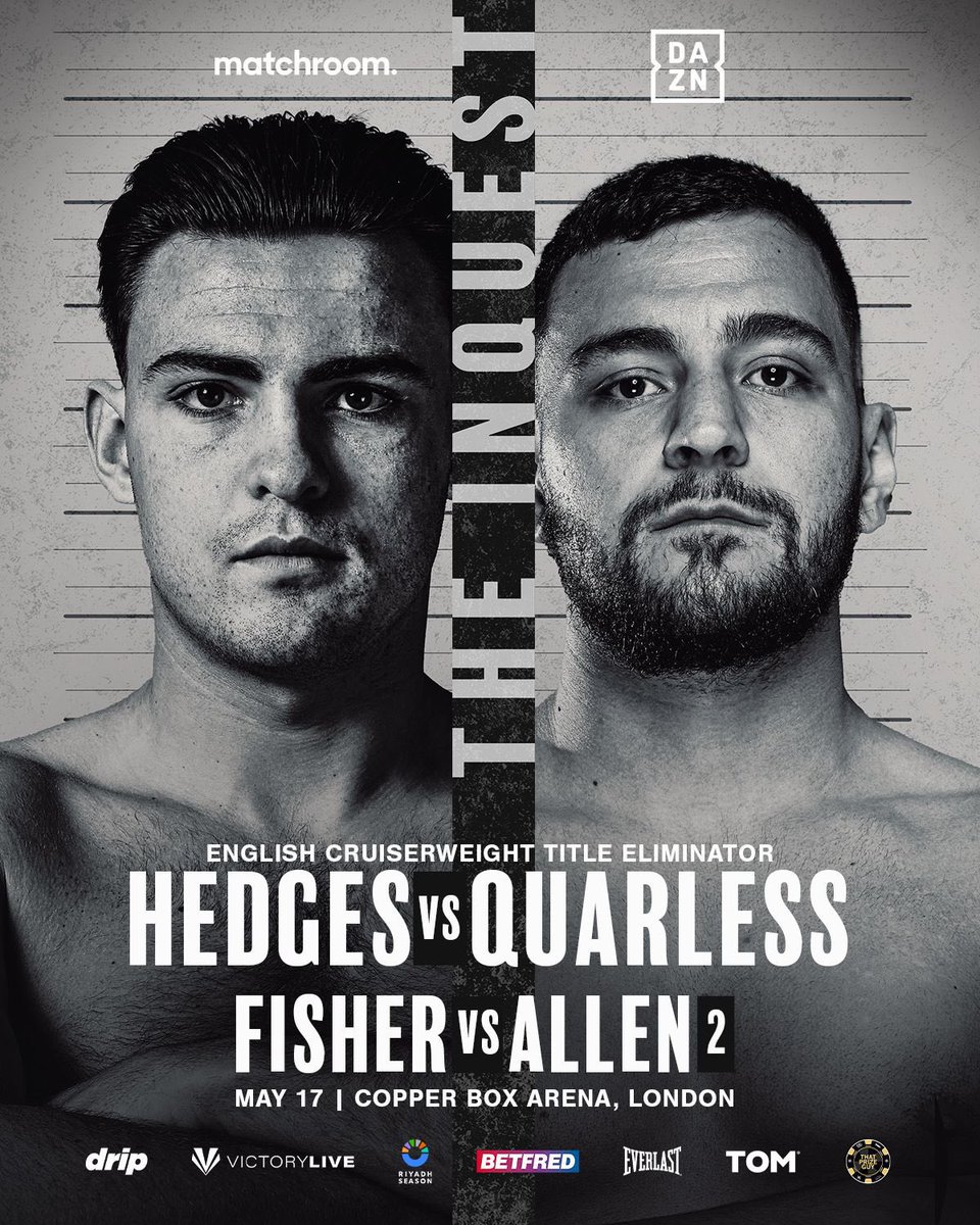 May 17th | Copper Box Arena London💥

Last time out @copperboxarena I won the Southern Area Title , straight back there to do another job.

Huge appreciation to loyal followers and sponsors I wouldn’t be in these big nights without yourselves 🥊