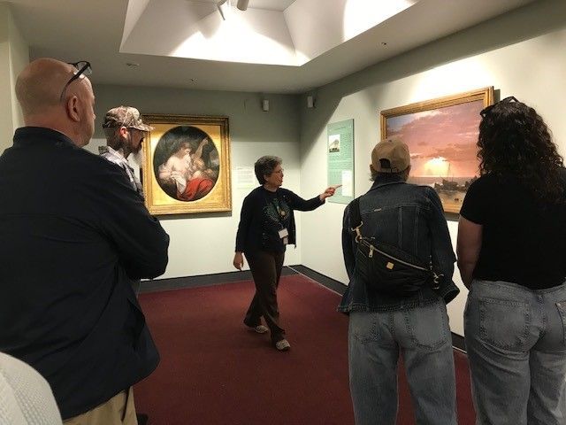 Thank you to everyone who joined us for #SlowArtDay this past Saturday! 🎨 Here's a moment from the day with our Education Director, Helen, sharing insights on "The Wreck" by Frederic Edwin Church—one of the striking works in the Parthenon’s Cowan Collection of American Art.
