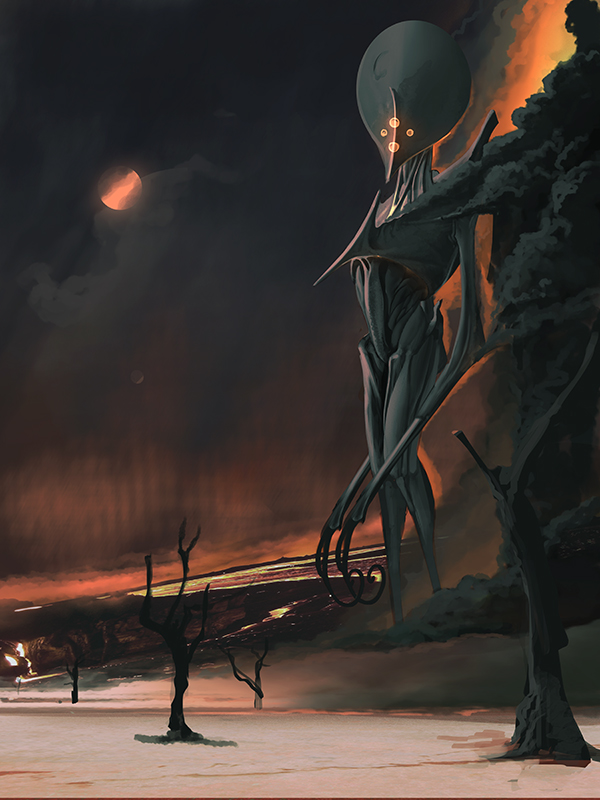 Some assorted beings from a project that never was, including an early, fiery exploration of the metahuman form...