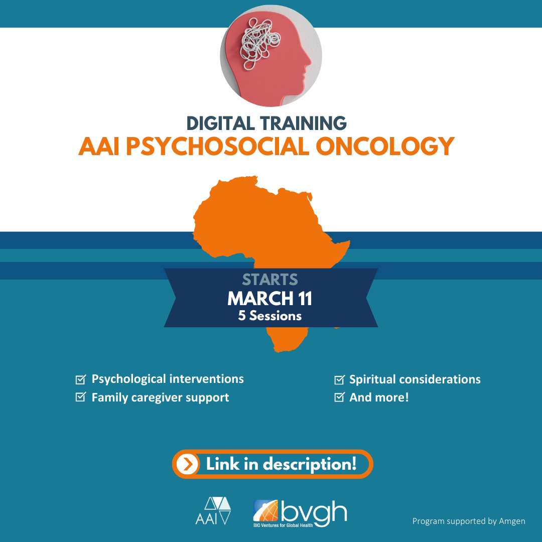 BVGH (@bioventures) on Twitter photo Tomorrow (April 8) is the 4th session of our AAI Psychosocial Oncology Digital Course! This week: Research, Technology and Psycho-Oncology taught by Dr. Eve Namisango. <a href="/EveNamisango/">Eve Namisango</a>
Register here: us06web.zoom.us/webinar/regist⦠Tomorrow (April 8) is the 4th session of our AAI Psychosocial Oncology Digital Course! This week: Research, Technology and Psycho-Oncology taught by Dr. Eve Namisango. <a href="/EveNamisango/">Eve Namisango</a>
Register here: us06web.zoom.us/webinar/registā¦
