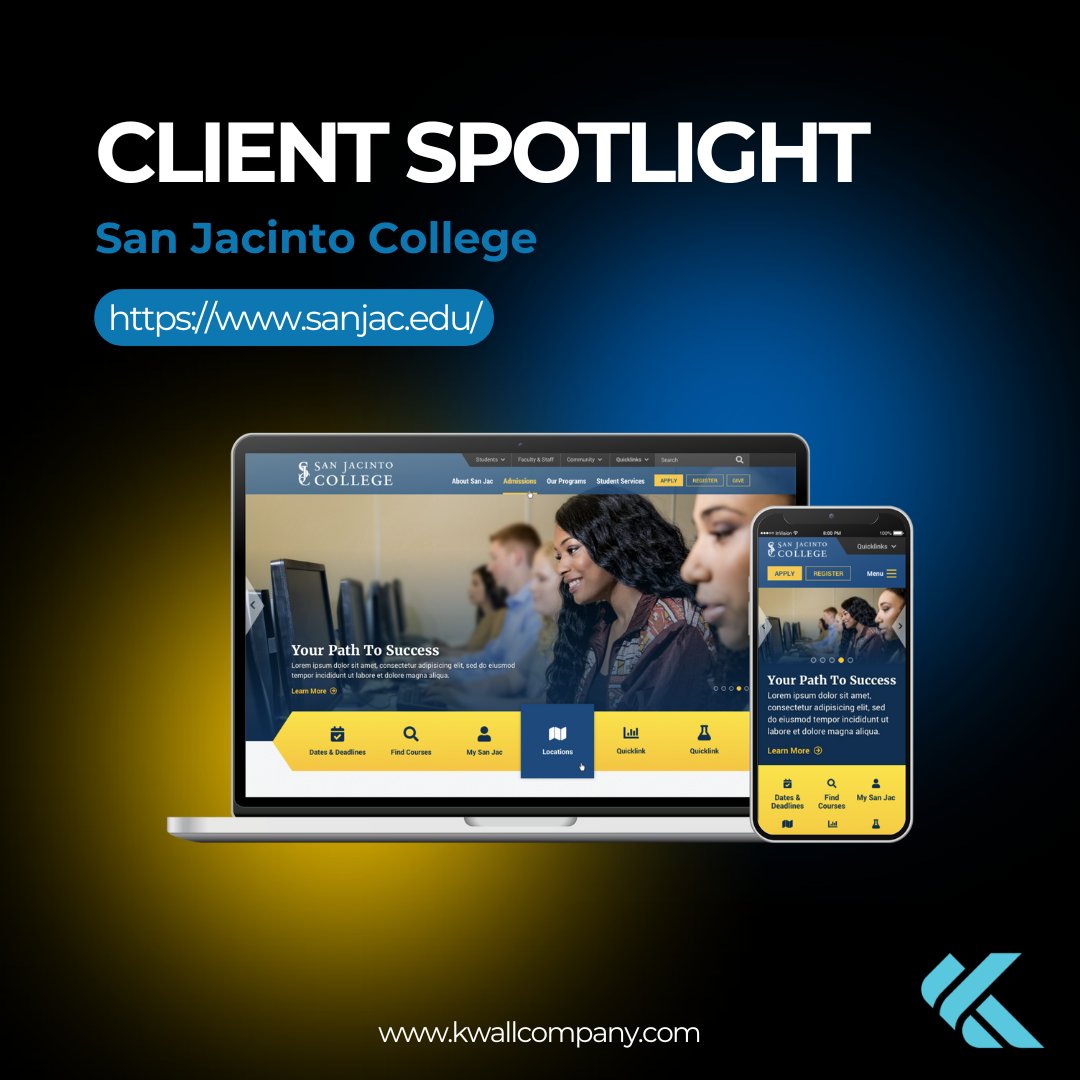 kwallcompany's tweet image. 🎓 Client Spotlight: San Jacinto College 🎓
Modern, mobile-friendly &amp;amp; student-focused web redesign 🚀
✅ Streamlined content
✅ Better mobile UX
✅ Boosted engagement

Explore: sanjac.edu

#SanJacintoCollege #HigherEdWeb #UXDesign #KWALL