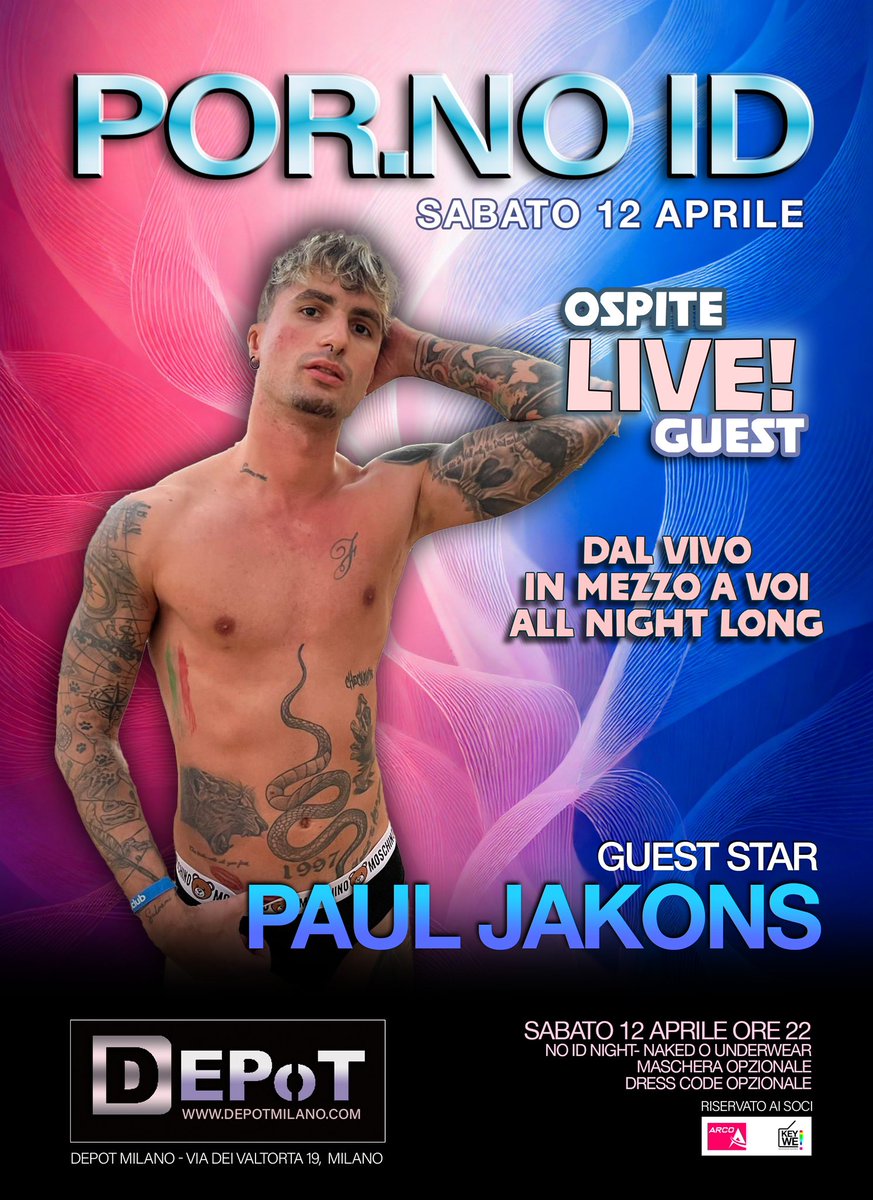 Depot Milano (@depotmilano) on Twitter photo Sabato 12 ospite della nottata sarà <a href="/PaulJakons/">Paul Jakons 🔞 Top 6%</a> dalle 22 in poi. Vi aspetta carico a mille. Sabato 12 ospite della nottata sarà <a href="/PaulJakons/">Paul Jakons 🔞 Top 6%</a> dalle 22 in poi. Vi aspetta carico a mille.