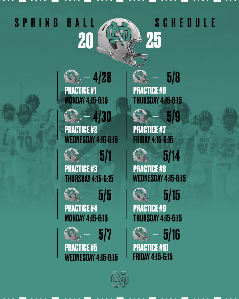 College coaches, we would love to have you guys stop by for one of our Spring Ball practices. Schedule posted 👇
