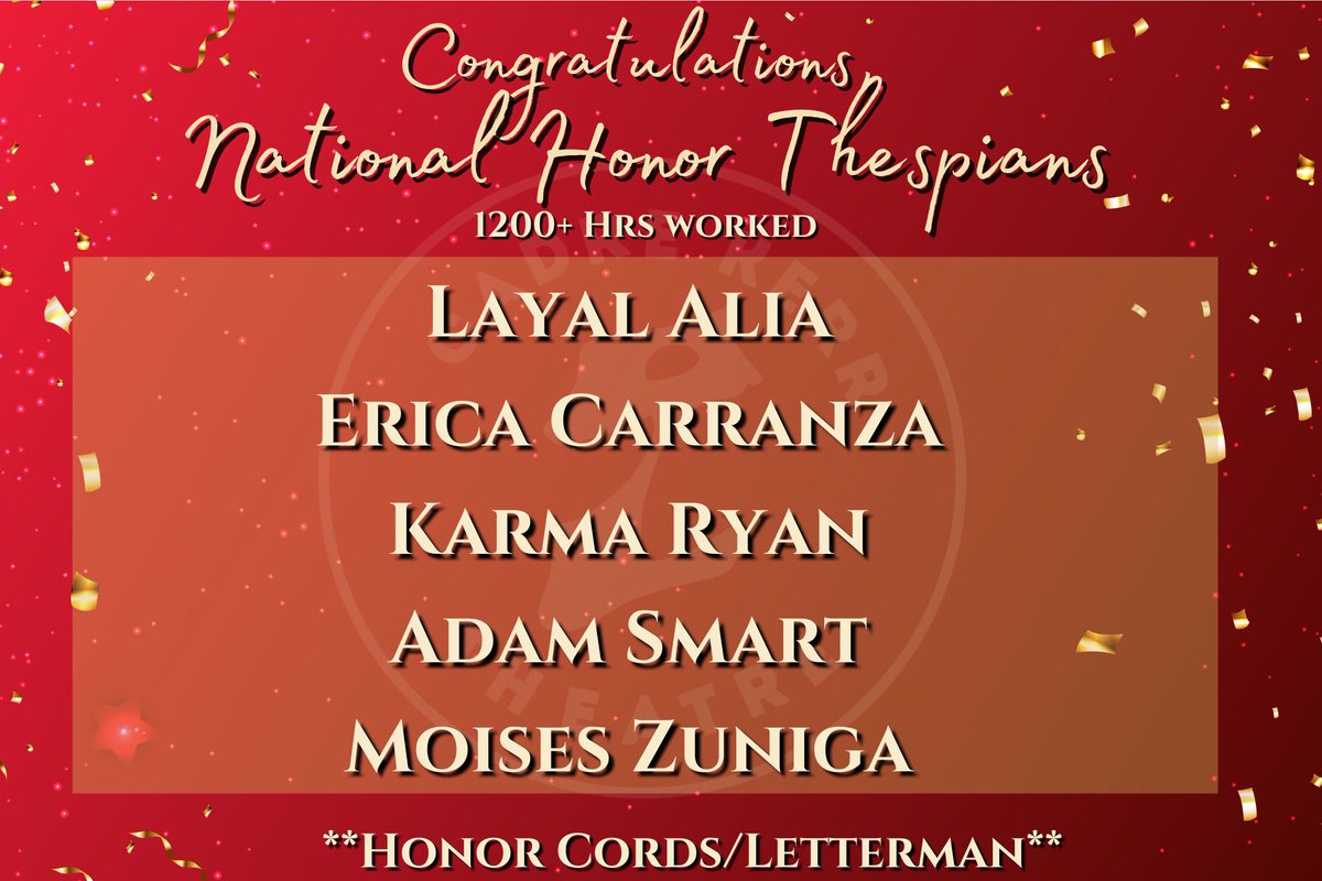 Cadre Kerr Theatre (@cadrekerr) on Twitter photo Cadre Kerr is excited to announce our End of Year honors! 59 Students will be honored as Inductees, Honor, National Honor, & International Honor Thespians! These are incredible honors we are excited to honor them all at our Banquet in May! <a href="/aliefFineArts/">Alief ISD Fine Arts</a> <a href="/AliefKerr/">Kerr High School</a> <a href="/AliefISD/">Alief ISD</a> Cadre Kerr is excited to announce our End of Year honors! 59 Students will be honored as Inductees, Honor, National Honor, & International Honor Thespians! These are incredible honors we are excited to honor them all at our Banquet in May! <a href="/aliefFineArts/">Alief ISD Fine Arts</a> <a href="/AliefKerr/">Kerr High School</a> <a href="/AliefISD/">Alief ISD</a>